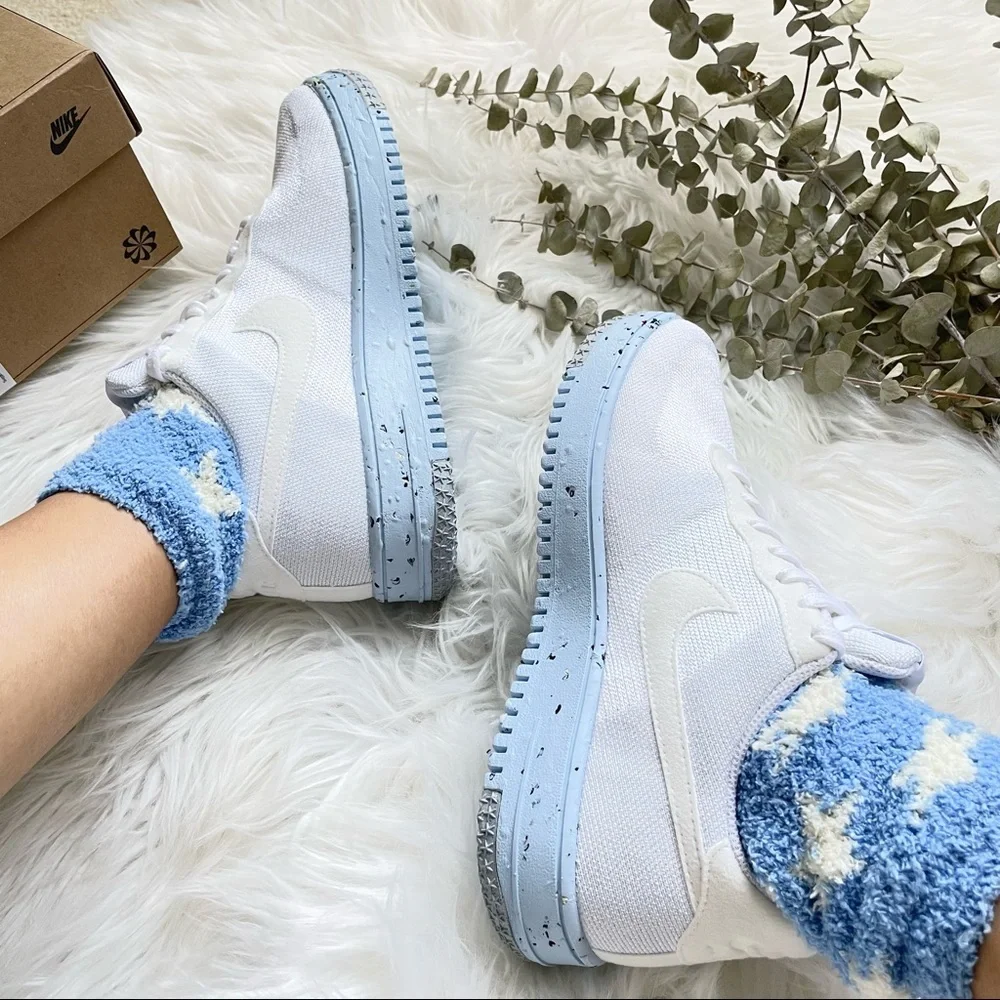 Nike Air Force 1 Crater Flyknit Women’s 8.5 White Pure Platinum NIB